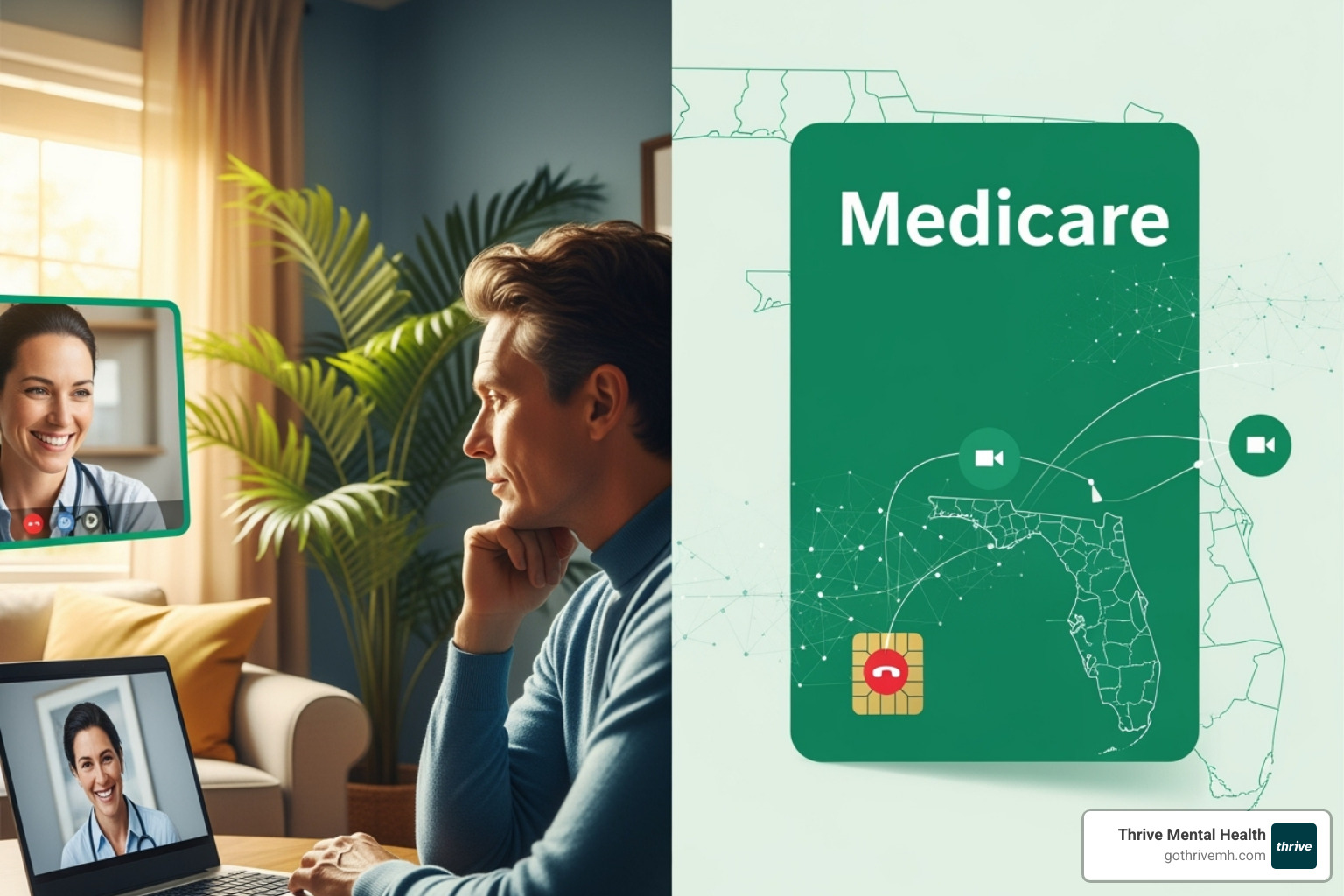 illustration of different mental health conditions like anxiety and depression - virtual therapy that accepts medicare in florida