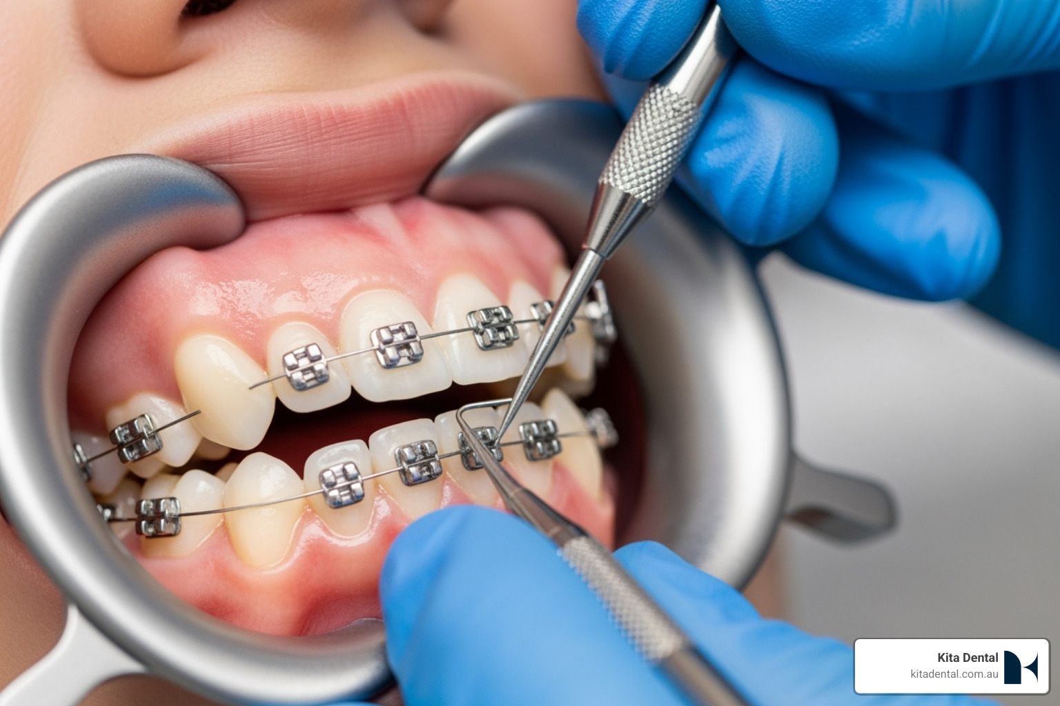 demonstrating how lingual braces are fitted to the back of the teeth - invisible teeth braces demonstrating how lingual braces are fitted to the back of the teeth - invisible teeth braces