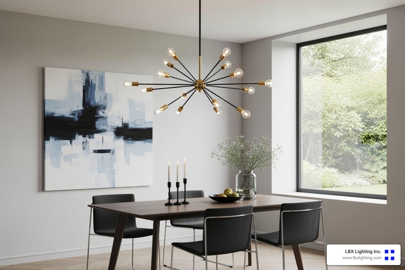 sleek, geometric or Sputnik-style modern chandelier - unique dining chandeliers