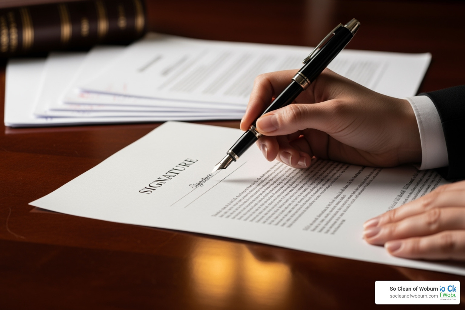 person signing official documents - office cleaning service company person signing official documents - office cleaning service company
