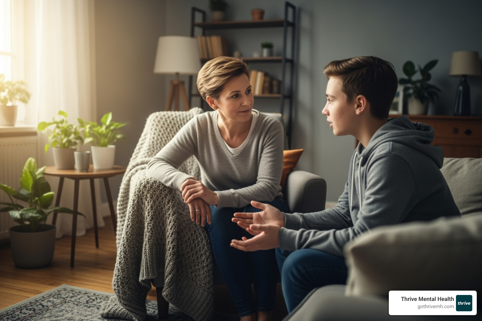 parent and teen talking - personalized therapy for teens