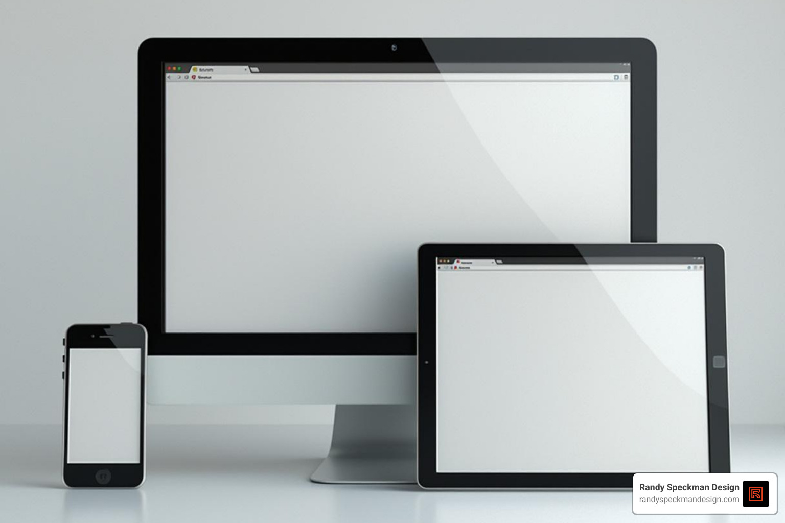 Image showing a website displayed responsively on a desktop computer, a tablet, and a smartphone screen, highlighting mobile-friendliness - cost effective web design