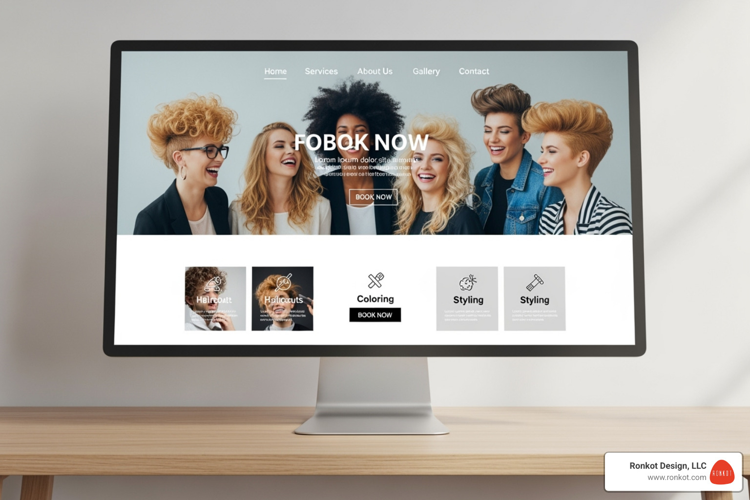 hair salon website's homepage highlighting key sections - hair salon website template hair salon website's homepage highlighting key sections - hair salon website template