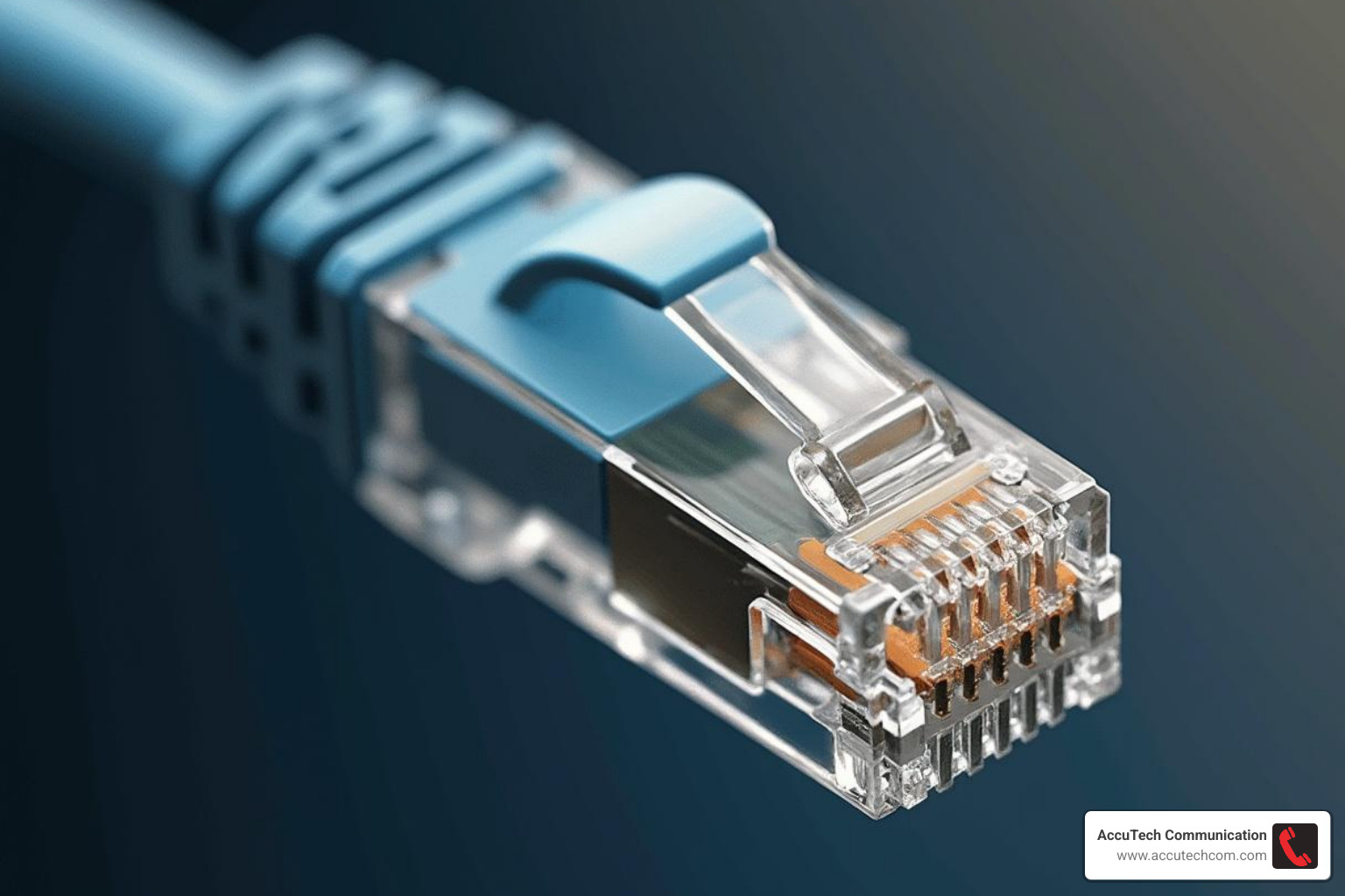 Close-up of a Cat6 cable's RJ45 connector showing the twisted pairs - cat6 ethernet cable 20m