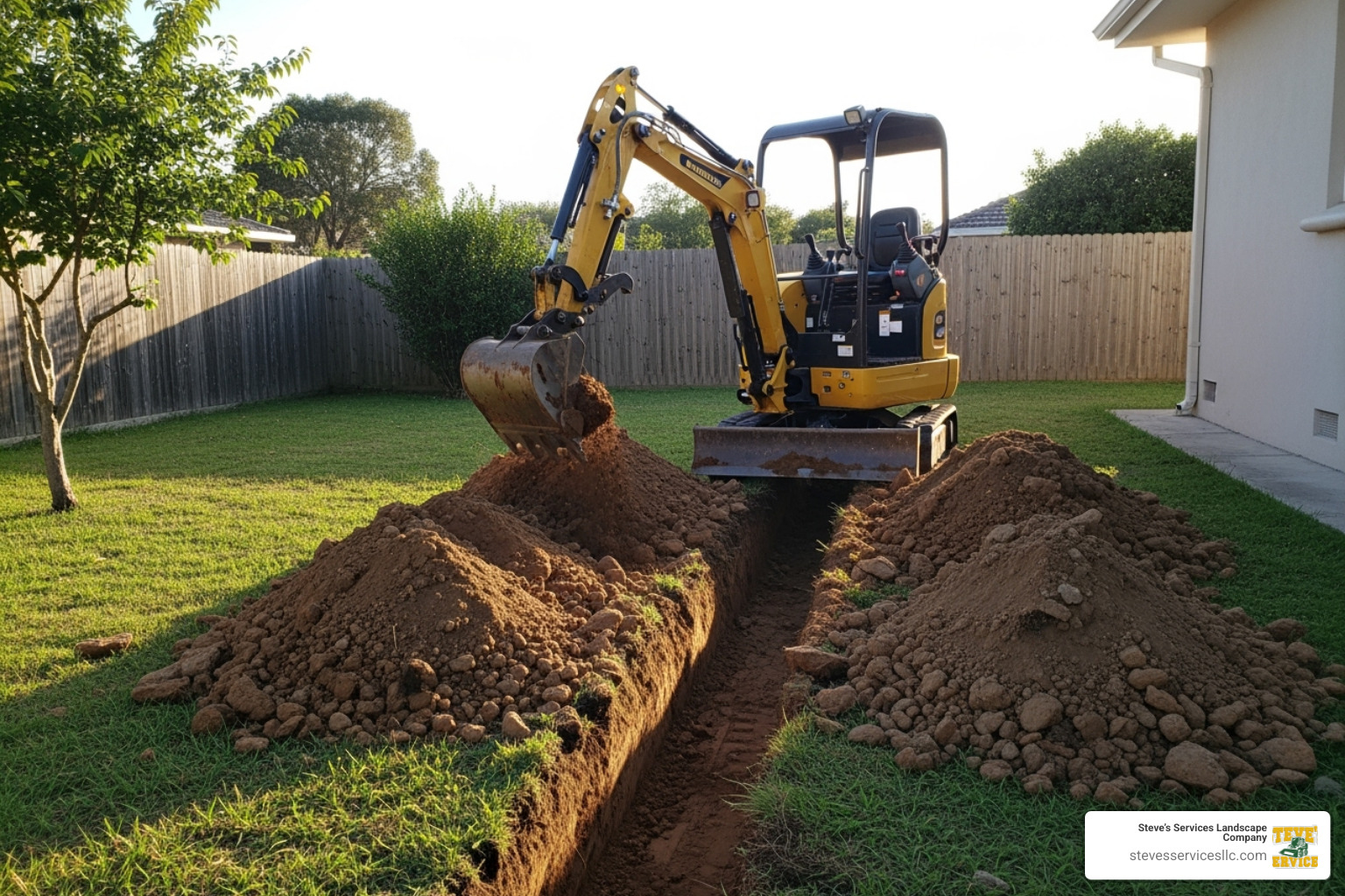 mini excavator digging trench - Mini excavator contractor