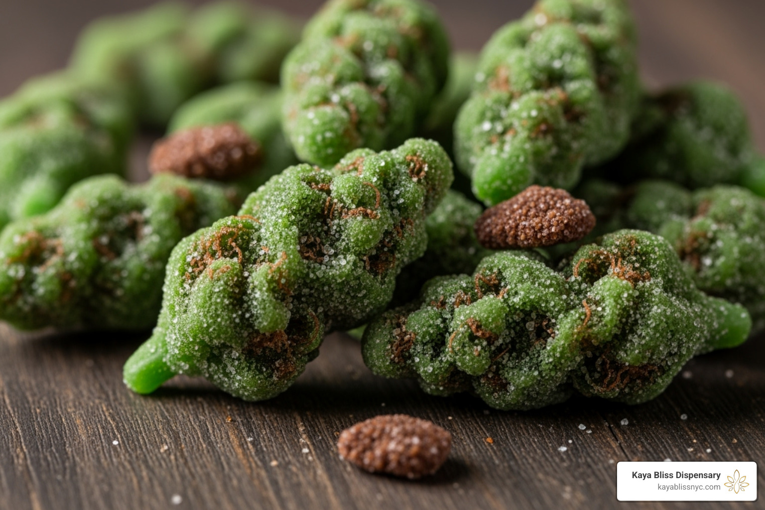 Innovative edible types from New York brands, including a sleek cannabis-infused sparkling beverage, a gourmet savory snack, and a sophisticated low-dose mint, all in compliant packaging. - candy looks like weed