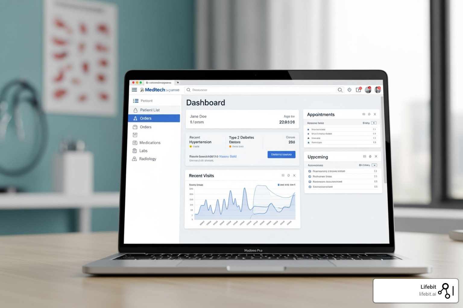 Meditech Expanse platform on a laptop - AthenaHealth
