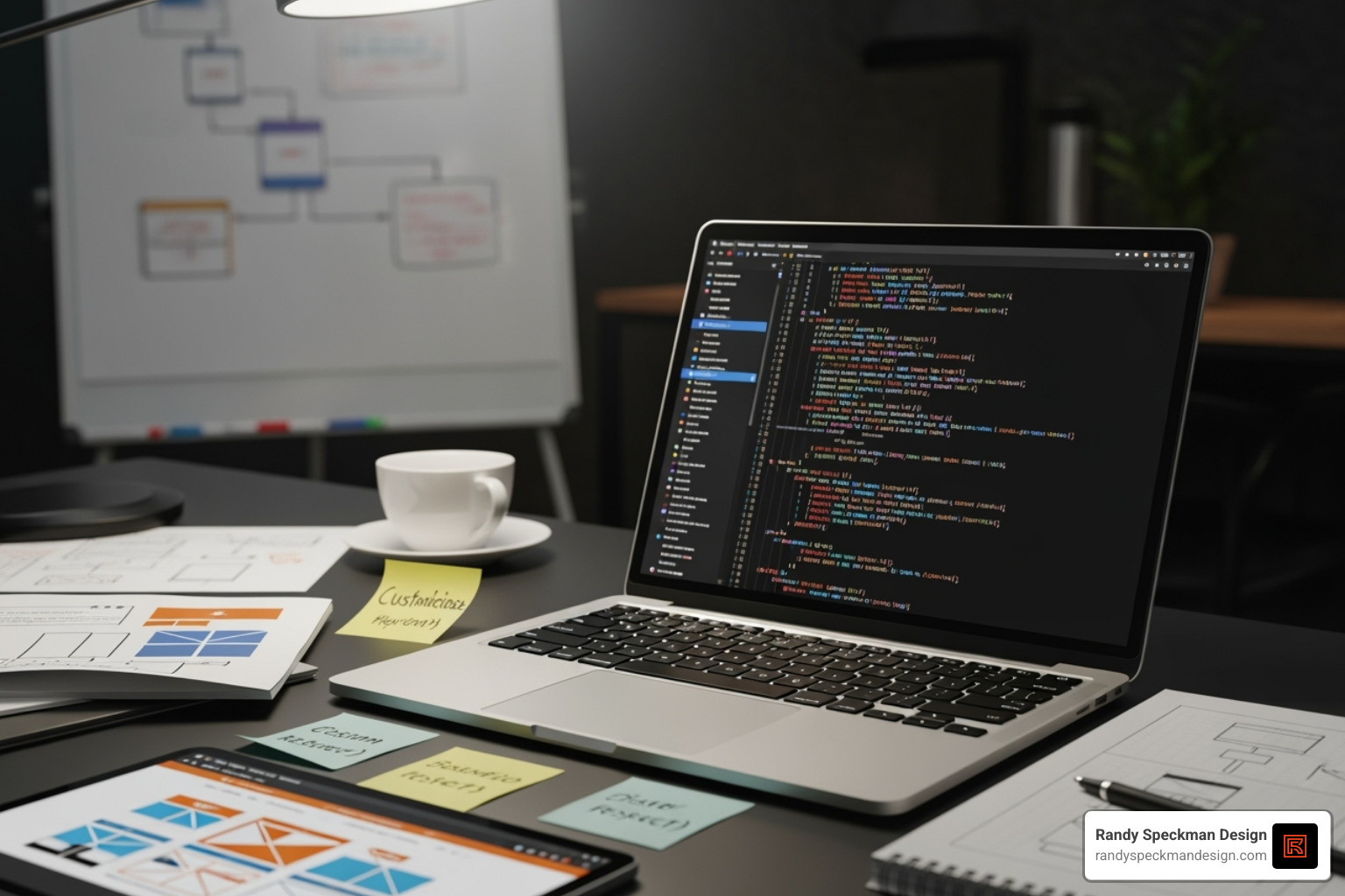 of a split-screen showing a generic template website versus a unique custom design - custom web development