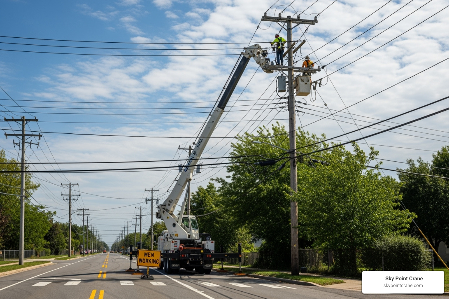 utility lines boom truck - boom truck crane