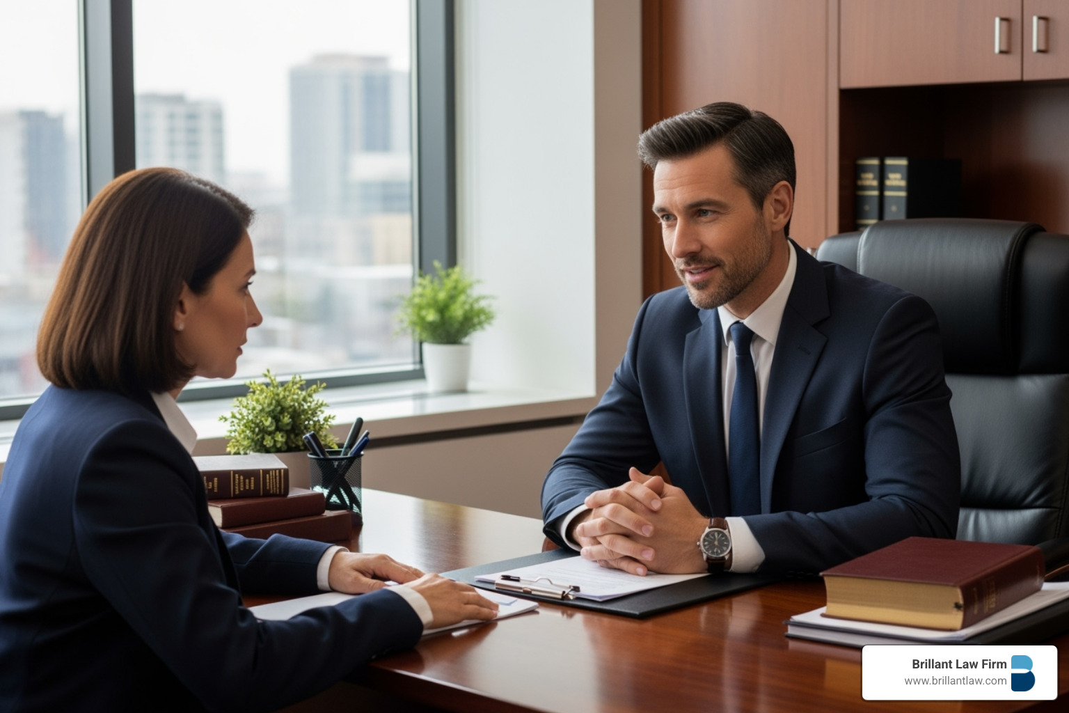 A professional california franchise tax attorney in an office setting, reassuring a concerned client about their FTB tax case. A professional california franchise tax attorney in an office setting, reassuring a concerned client about their FTB tax case.