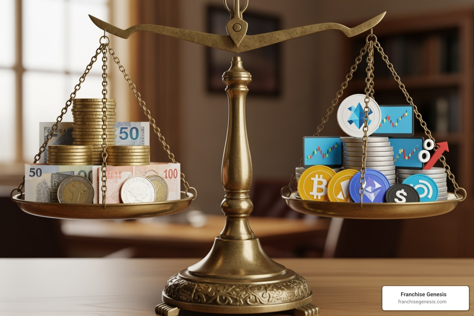 Scale balancing government and conventional loans - best franchise financing