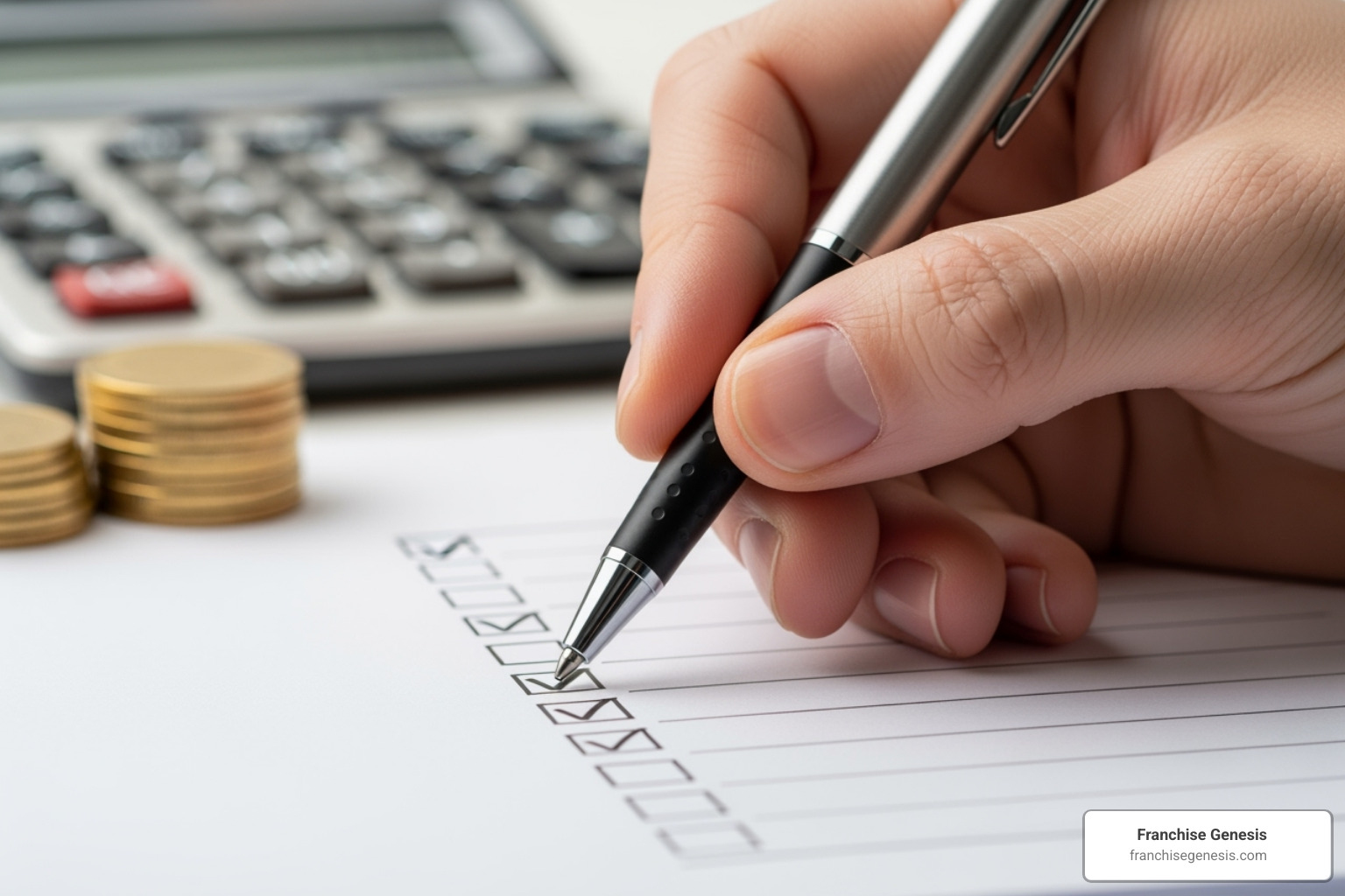 checklist showing various startup costs - the cost to start a franchise and financing options