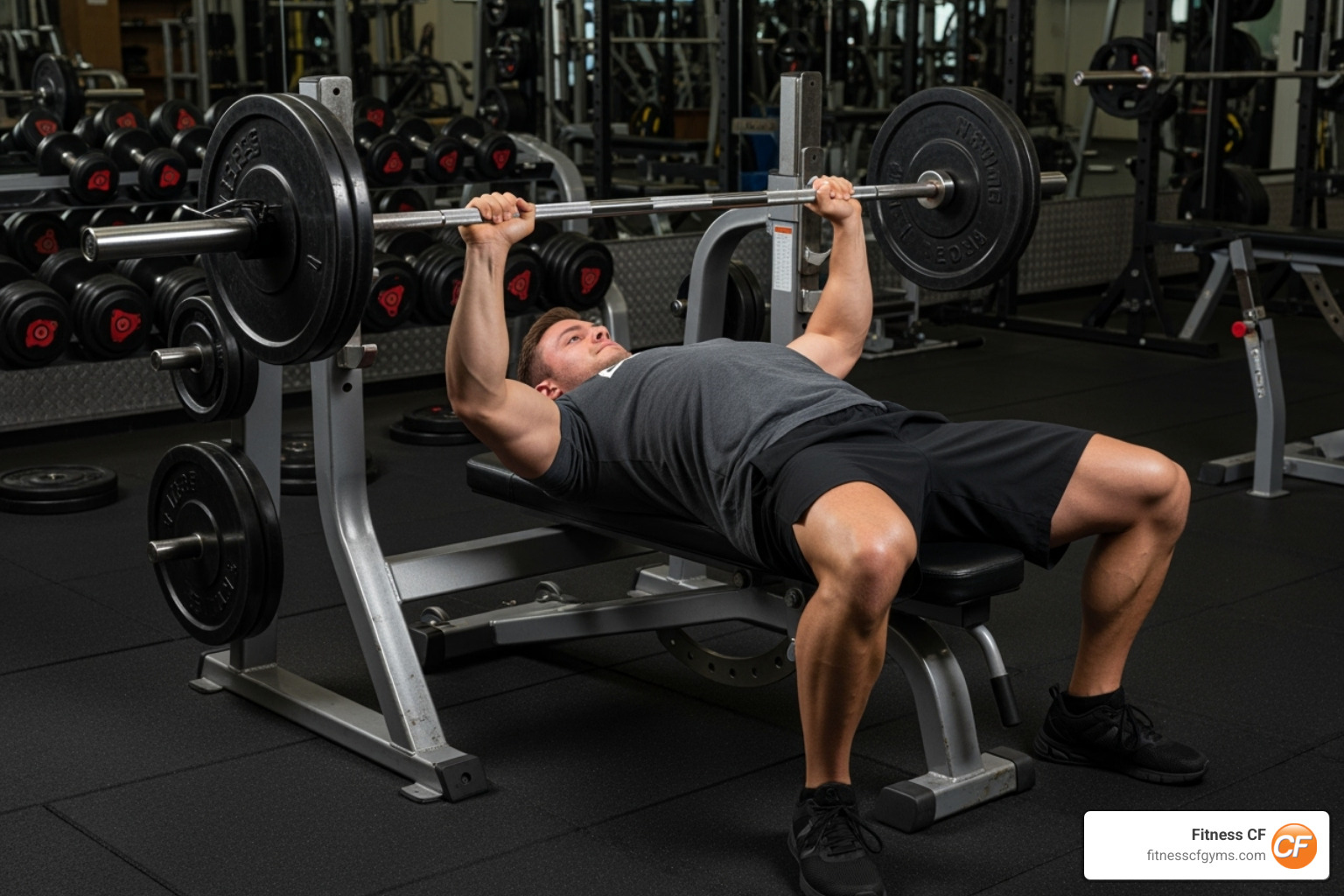 person performing bench press - fast bulking tips