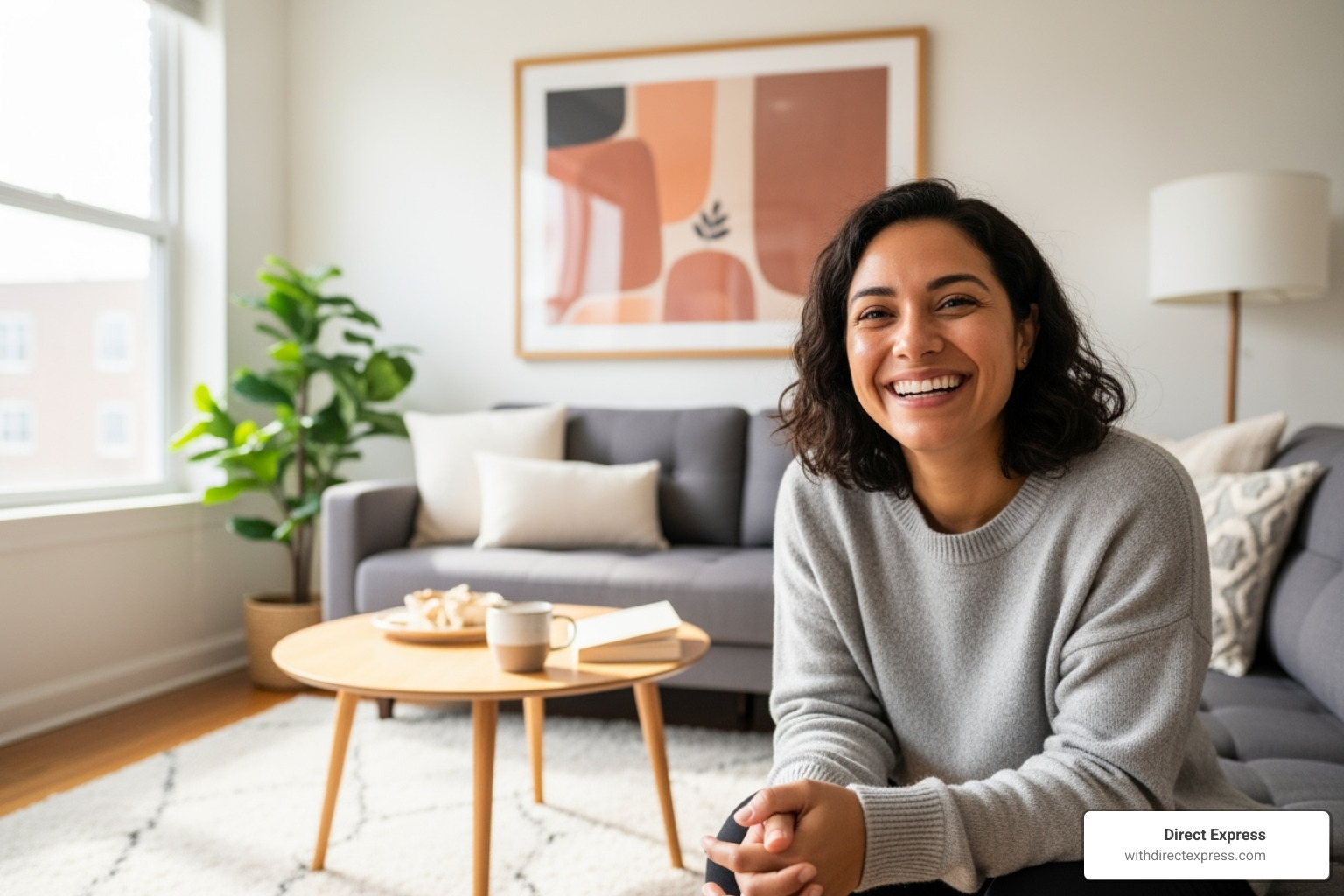 happy resident in their well-kept apartment - property management and maintenance