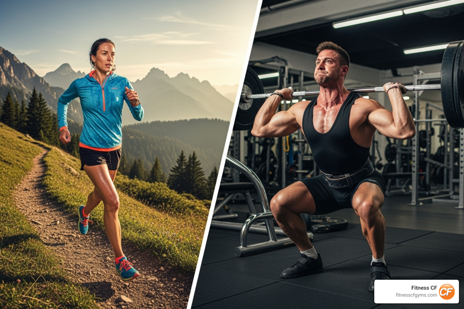 a split screen showing an endurance runner on one side and a weightlifter on the other - why are ice baths good for muscle recovery a split screen showing an endurance runner on one side and a weightlifter on the other - why are ice baths good for muscle recovery