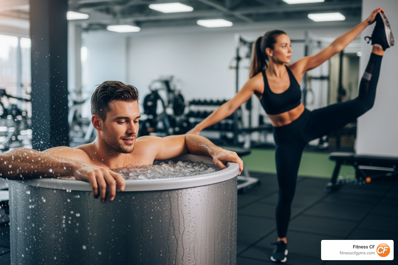 two athletes, one in an ice bath and one doing active recovery like stretching - why are ice baths good for muscle recovery two athletes, one in an ice bath and one doing active recovery like stretching - why are ice baths good for muscle recovery