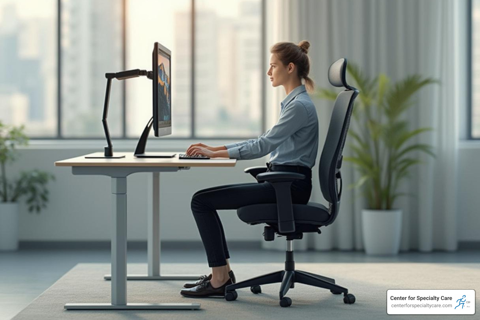 ergonomic workstation setup - how to relieve a muscle knot in shoulder blade