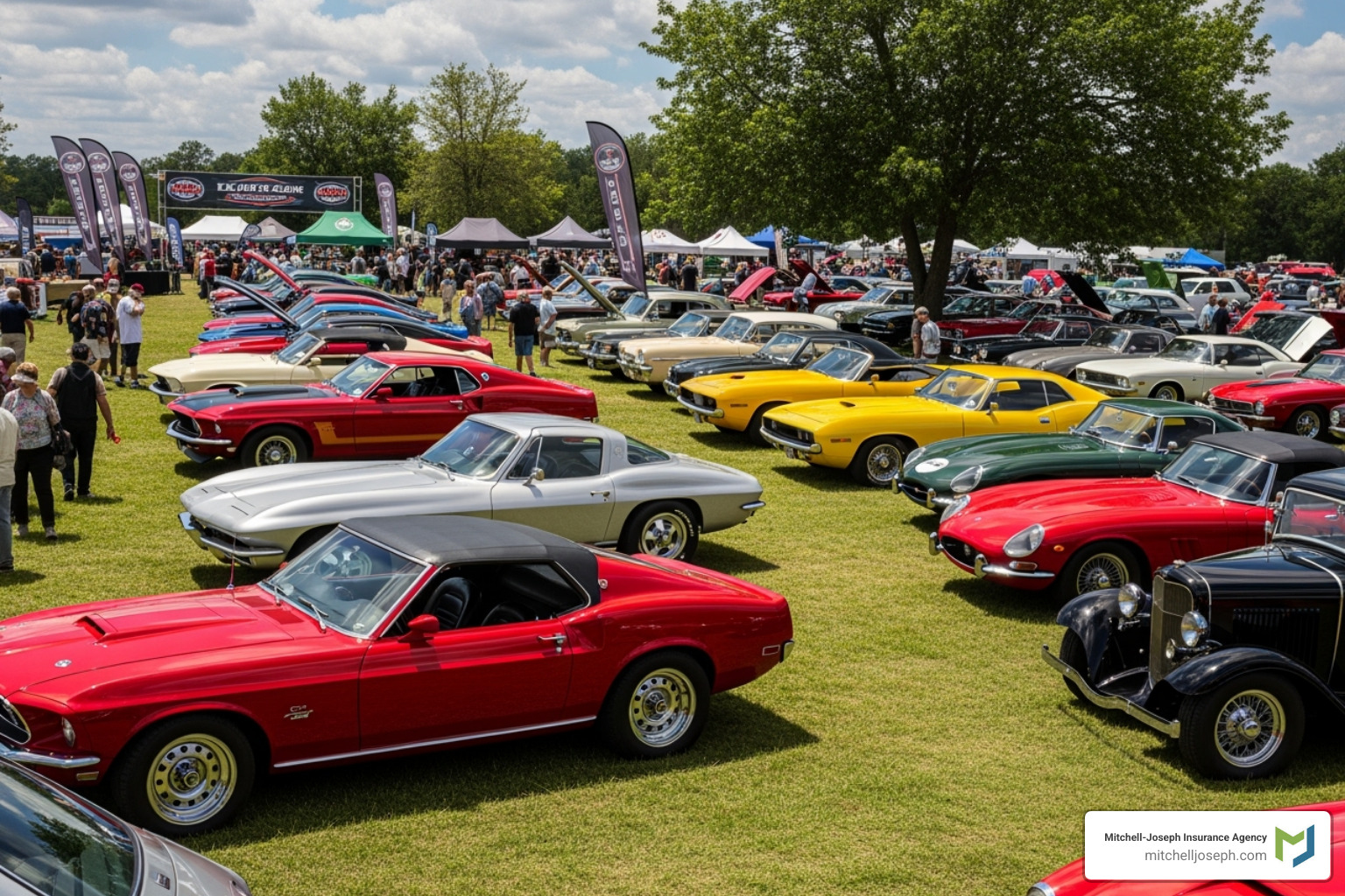 a diverse collection of classic cars (muscle, exotic, antique) - Collector car storage insurance
