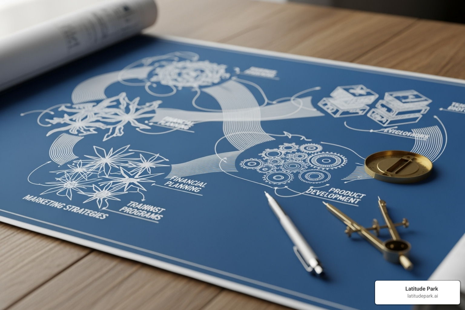Blueprint connecting advertising elements to training modules
