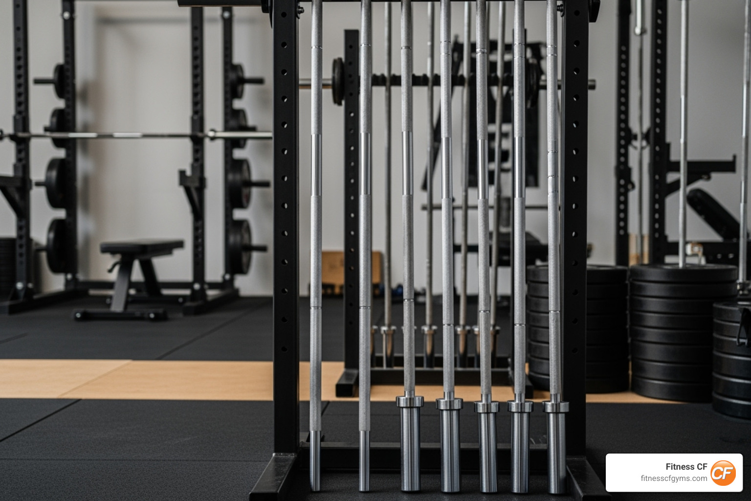 various specialty barbells - powerlifting gym