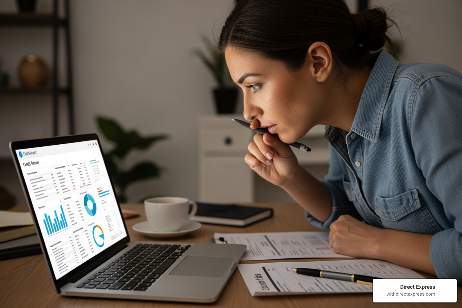 of a person reviewing their credit report on a laptop - buying a home checklist