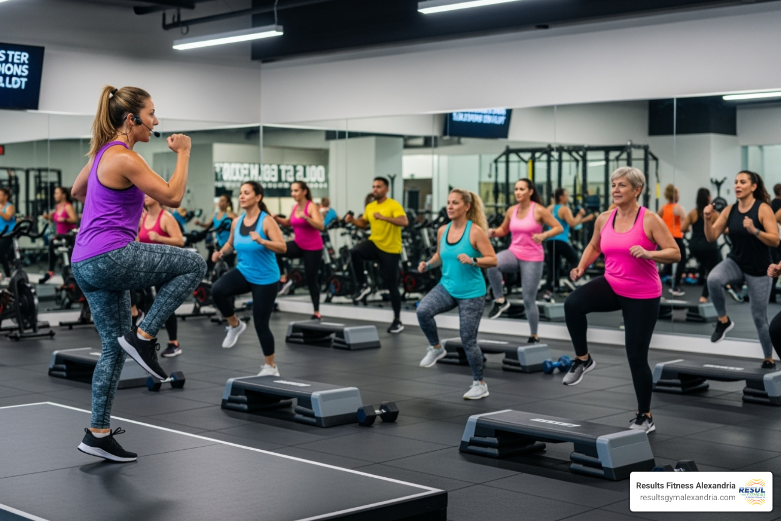 person looking at class schedule - group fitness classes
