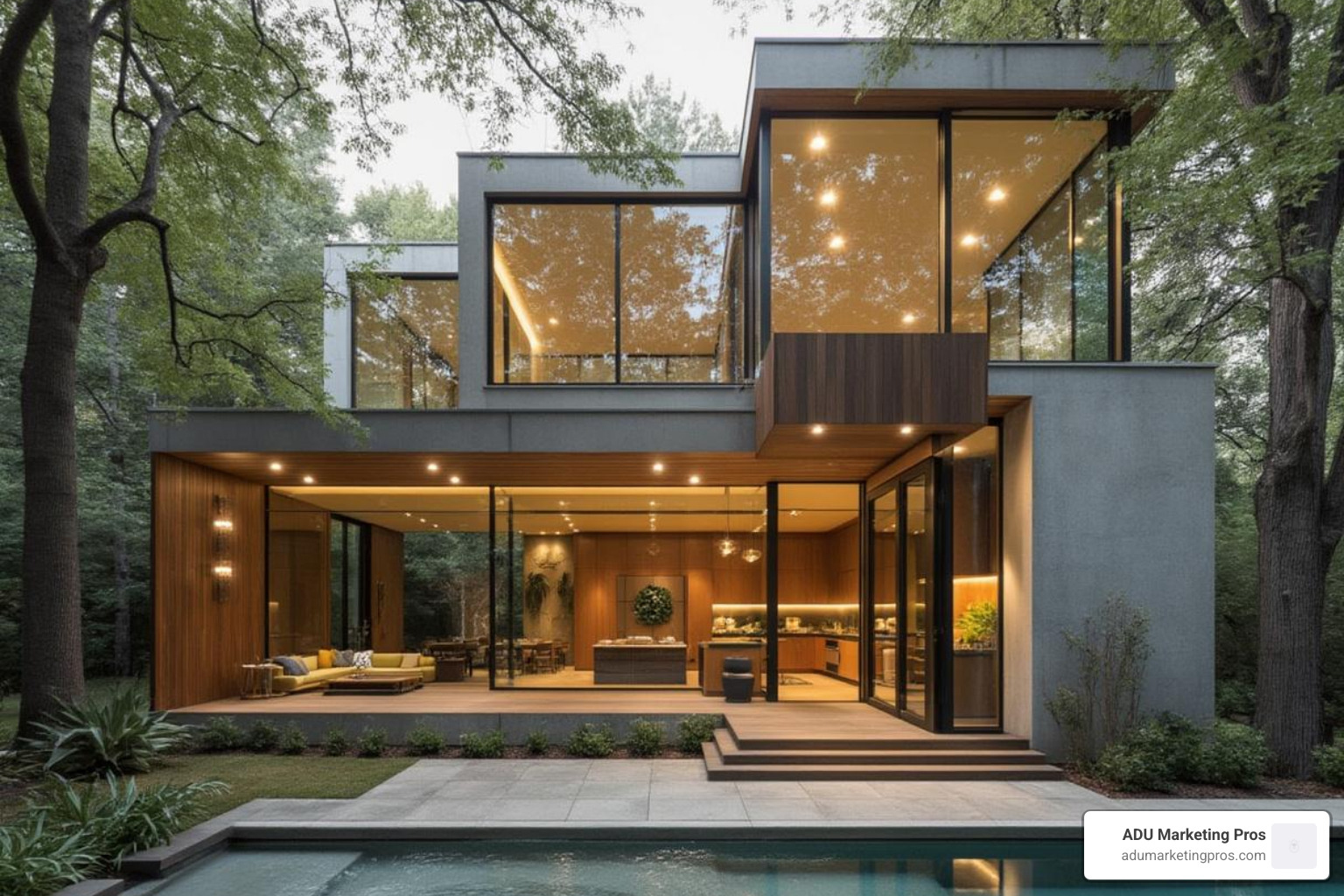 A website section featuring a glowing client testimonial alongside a beautiful photo of their completed home, conveying trust and satisfaction. - residential architect web design