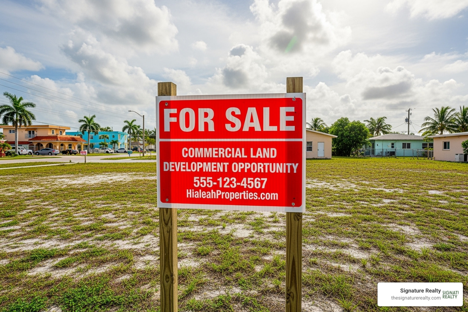 A "For Sale" sign on a commercial plot in Hialeah - commercial land for sale miami fl A "For Sale" sign on a commercial plot in Hialeah - commercial land for sale miami fl