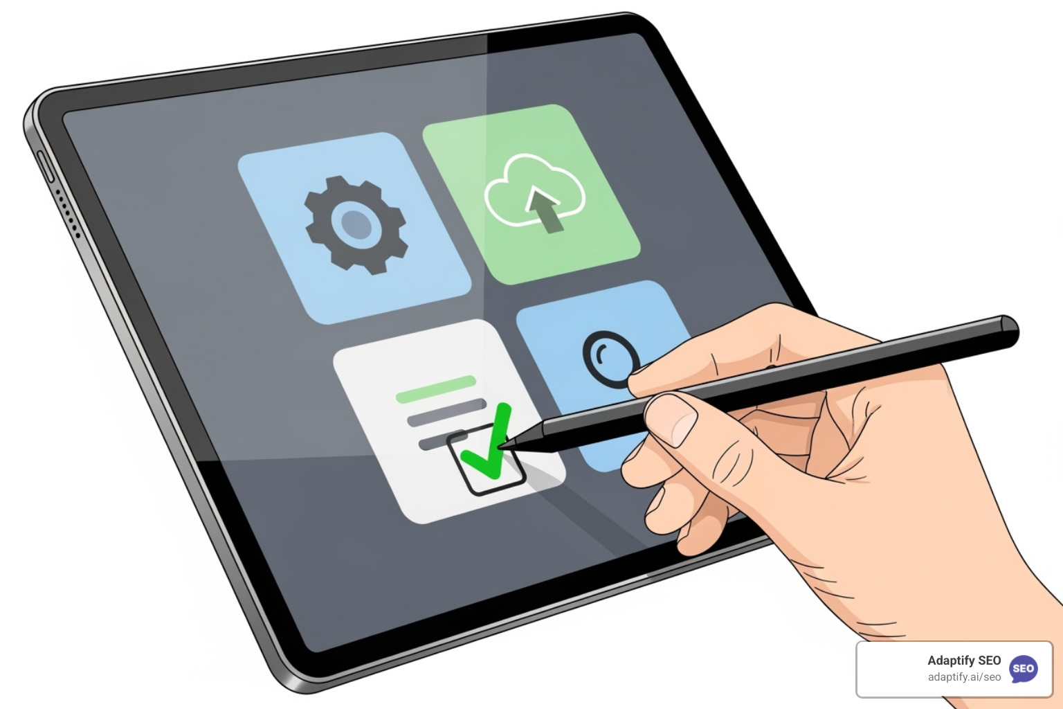 checklist graphic highlighting essential rank tracker features - white label rank tracker for agency
