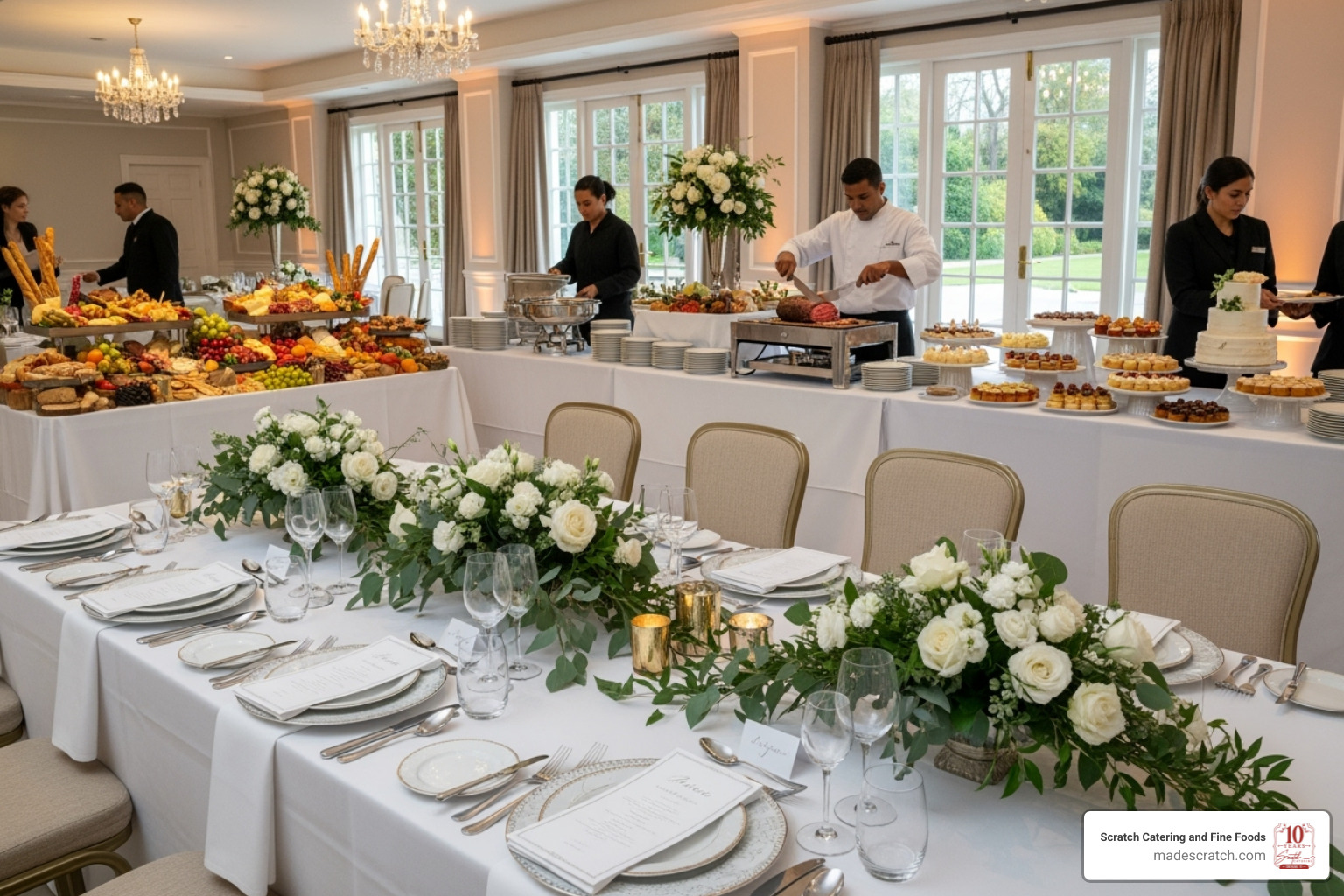 image of a catered event setup (e.g., a wedding reception or corporate luncheon) - scratch kitchen southlake