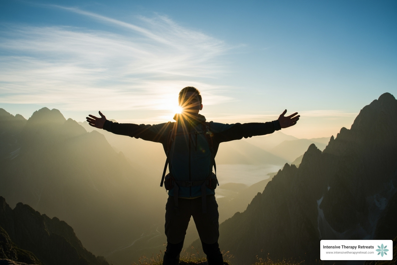 person outdoors looking confident and serene, symbolizing self-leadership - somatic internal family systems therapy