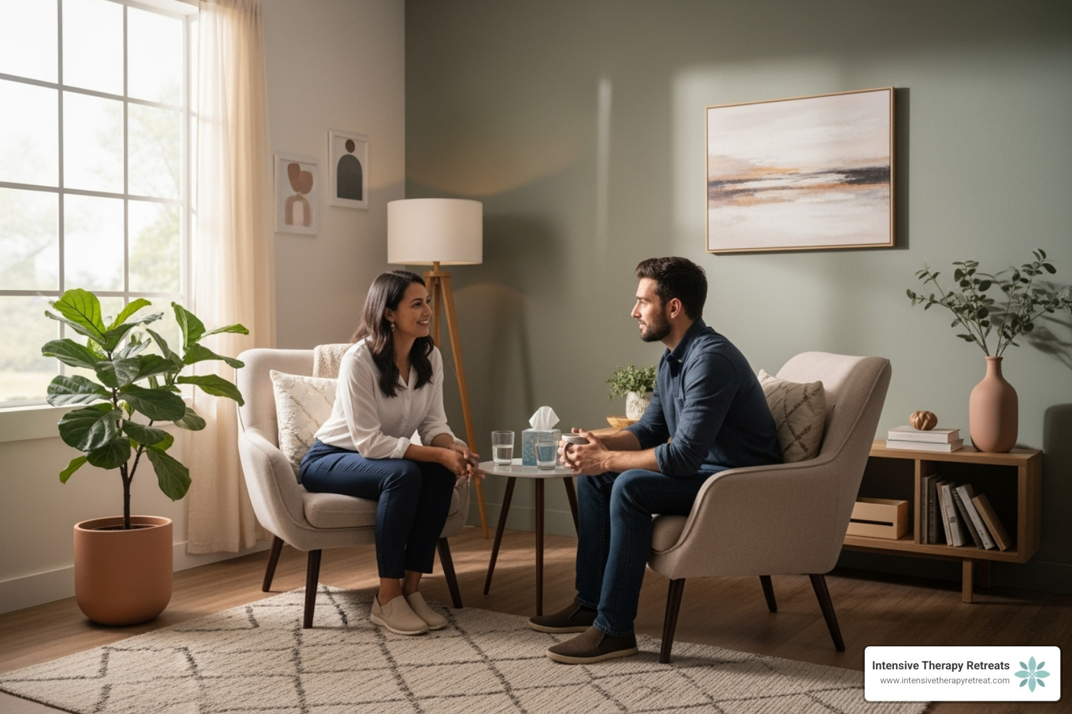 calm and supportive therapy session environment - somatic internal family systems therapy