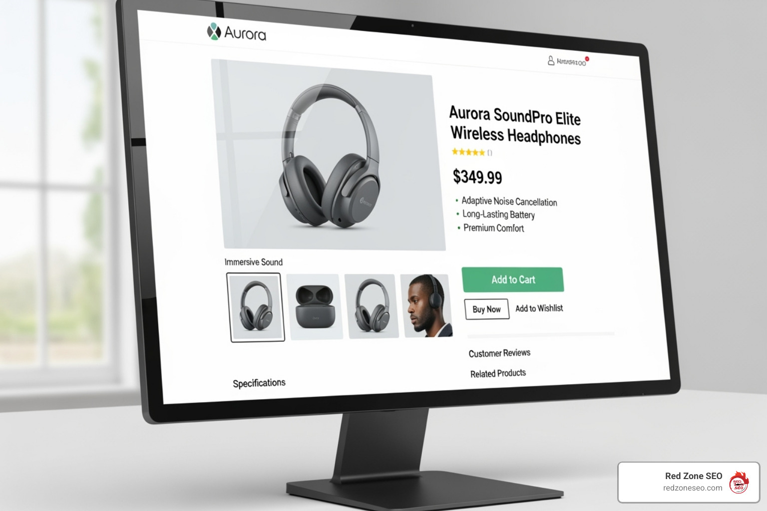 a perfectly optimized product page highlighting key elements - seo of ecommerce websites