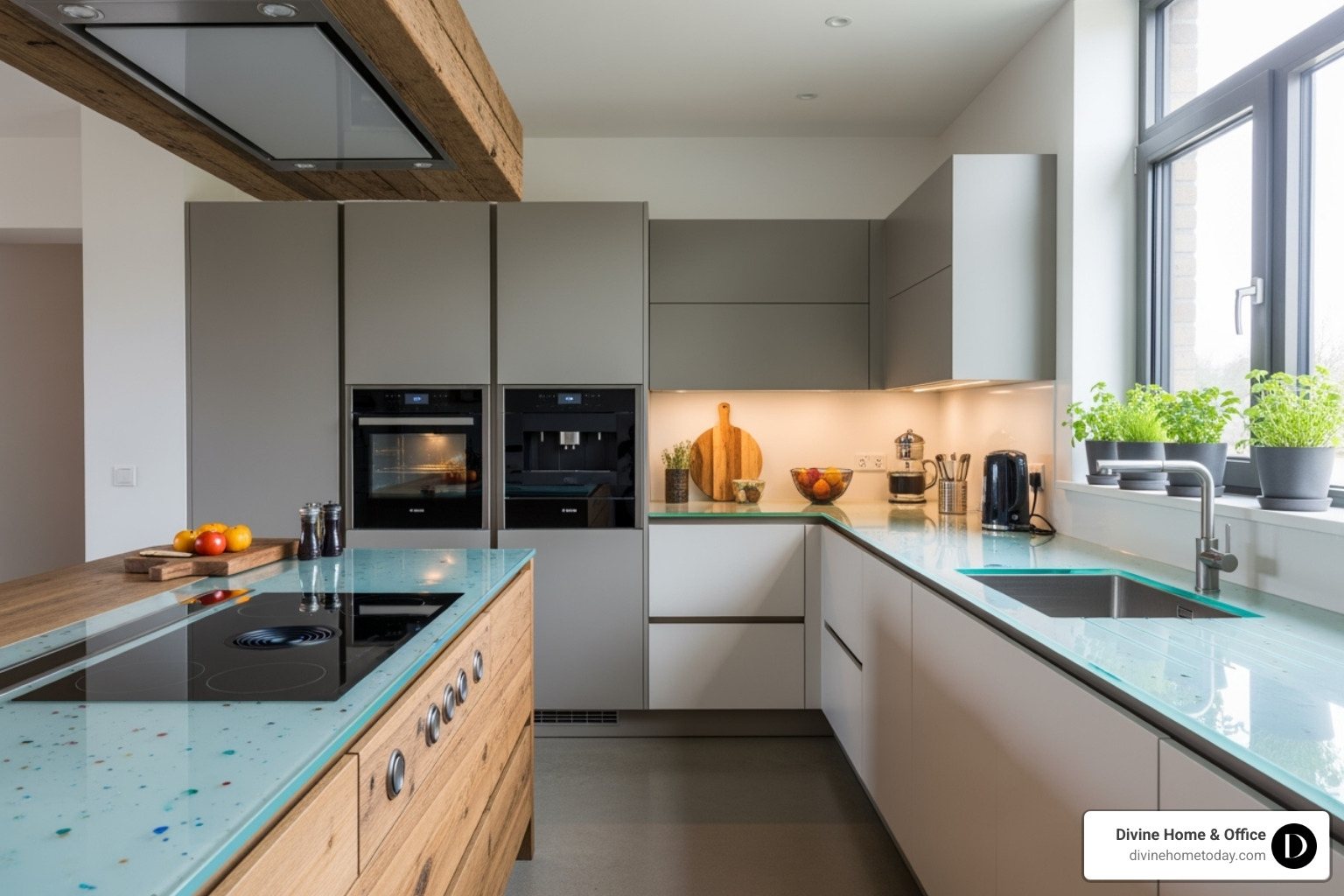 modern luxury kitchen with smart technology and sustainable materials - luxury residential interior design