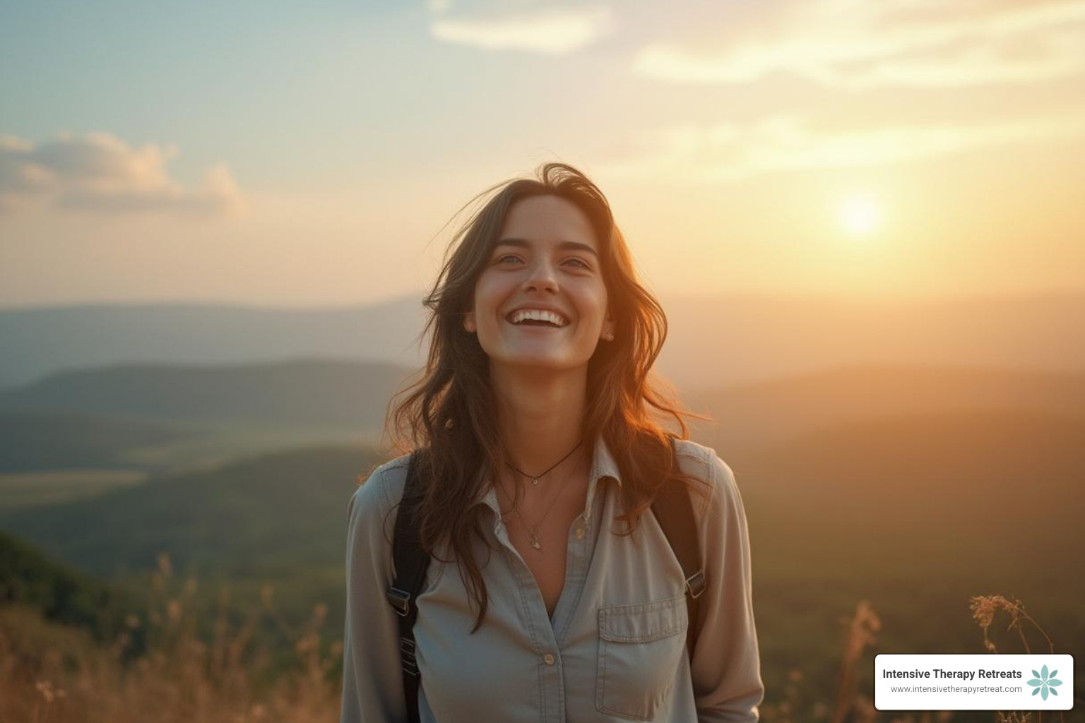 woman looking confidently towards the horizon - trauma healing retreat for women