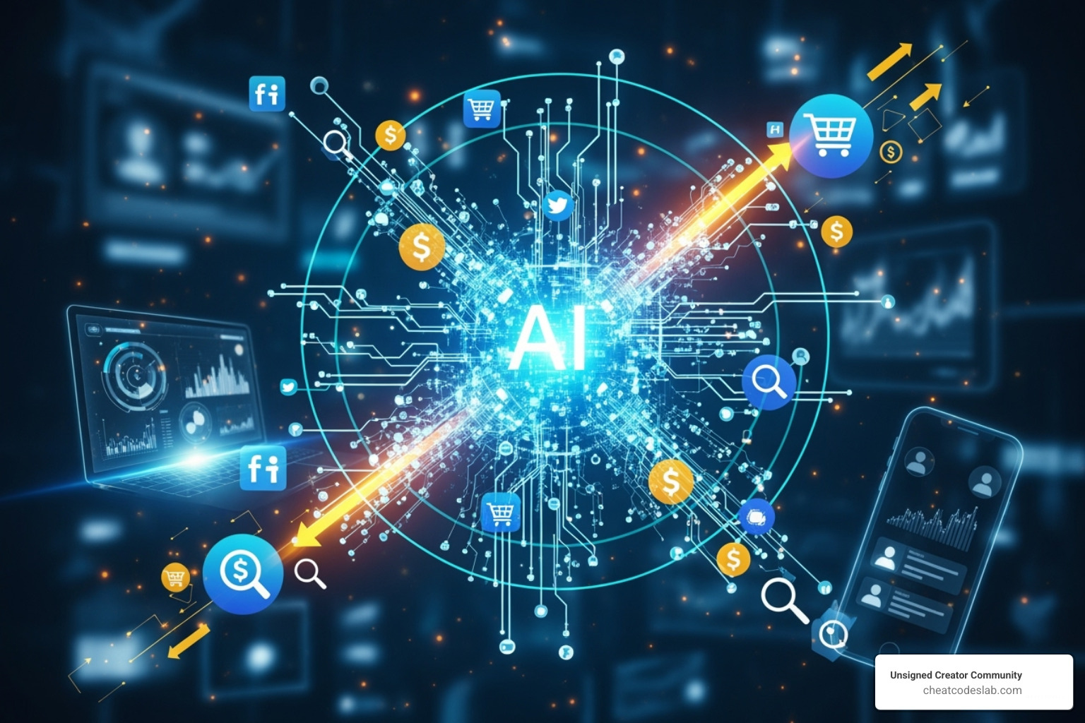 Marketing dashboard showing AI-driven analytics and customer segmentation - AI in online marketing
