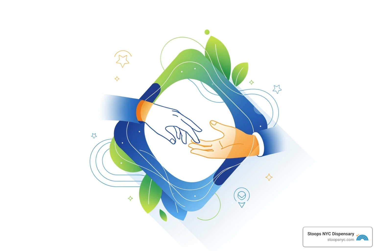 graphic illustrating a loyalty program or community partnership - dispensary Union Square