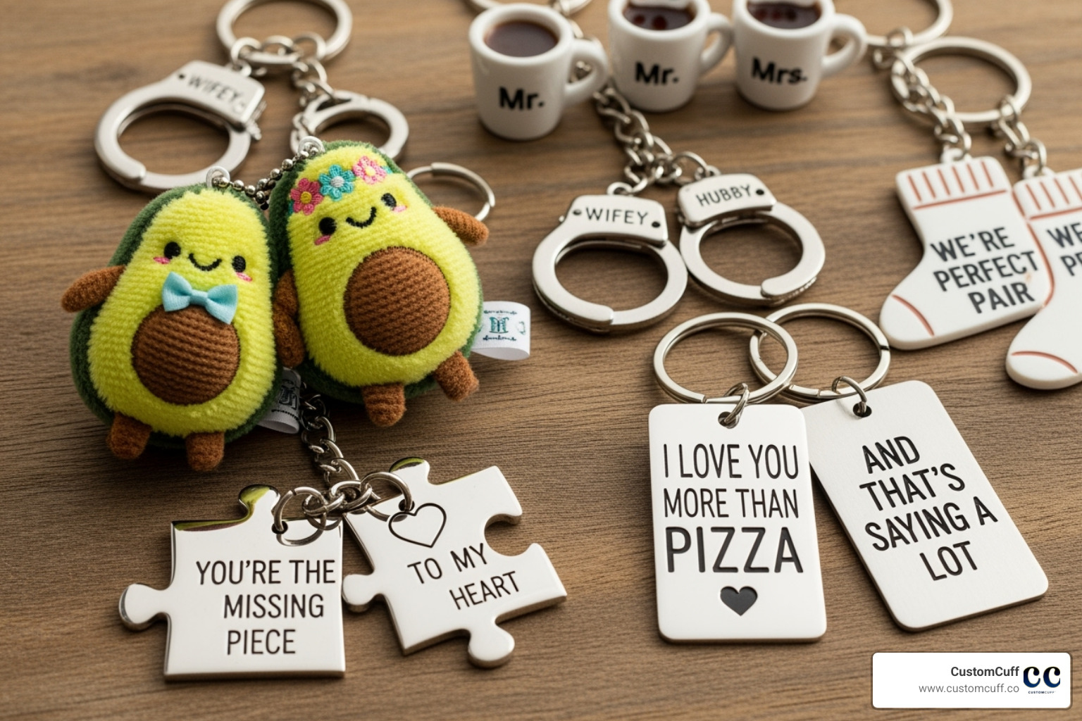 various styles of funny couple keychains like plushies, puzzle pieces, and engraved metal tags - funny couple keychains various styles of funny couple keychains like plushies, puzzle pieces, and engraved metal tags - funny couple keychains