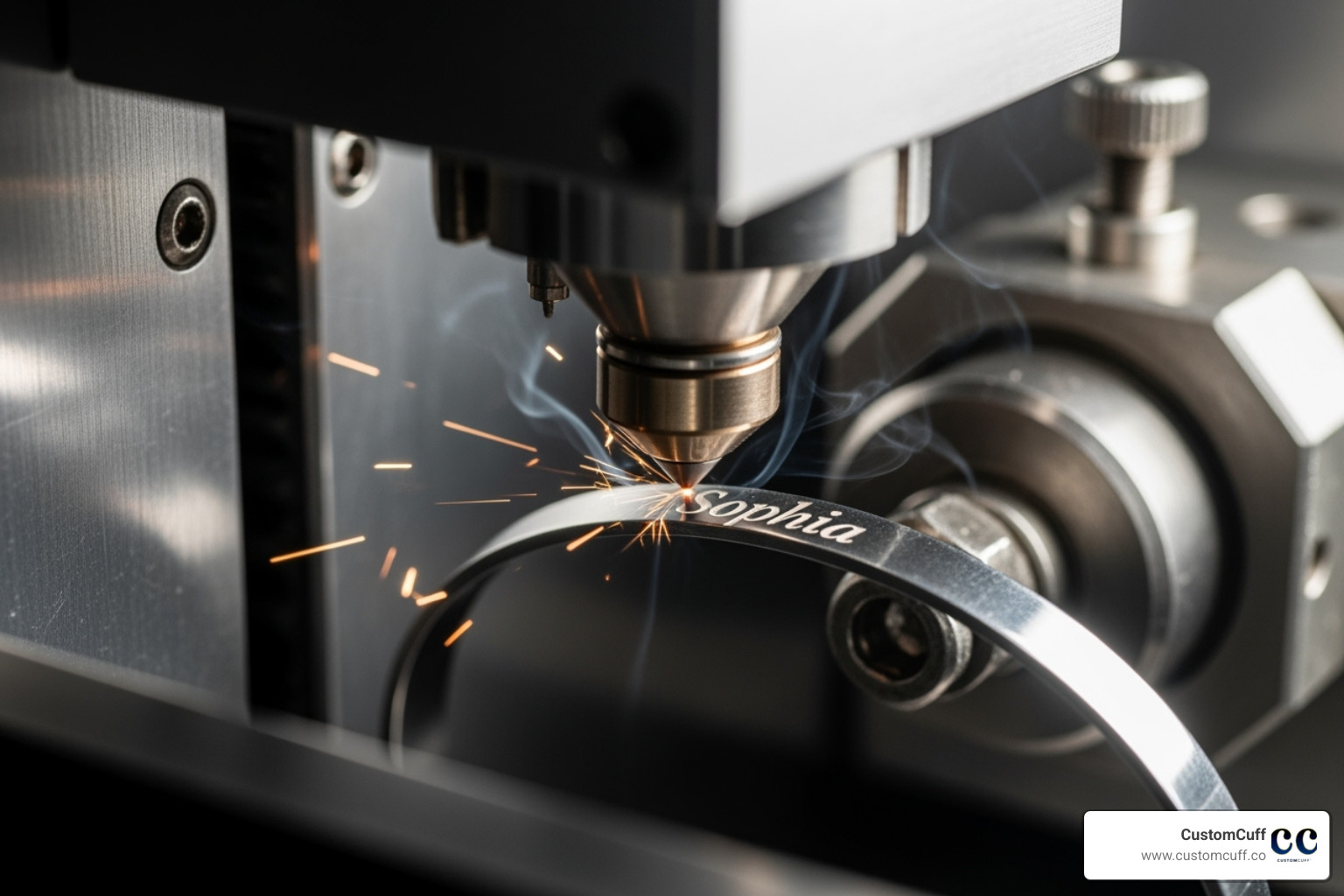 close-up of a laser engraving machine personalizing a bracelet - custom engraved bracelets for her close-up of a laser engraving machine personalizing a bracelet - custom engraved bracelets for her