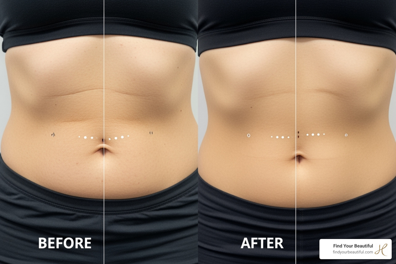 patient's before and after Renuvion treatment on the abdomen - Renuvion (J-Plasma) - General