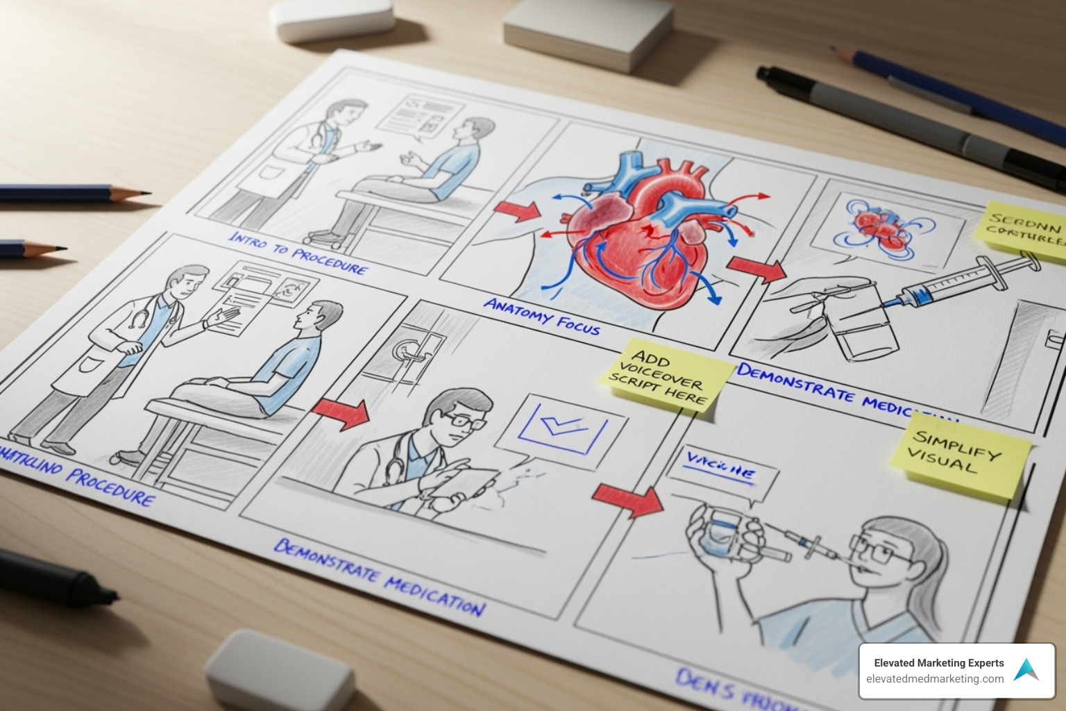 Storyboard for a medical explainer video - medical video marketing