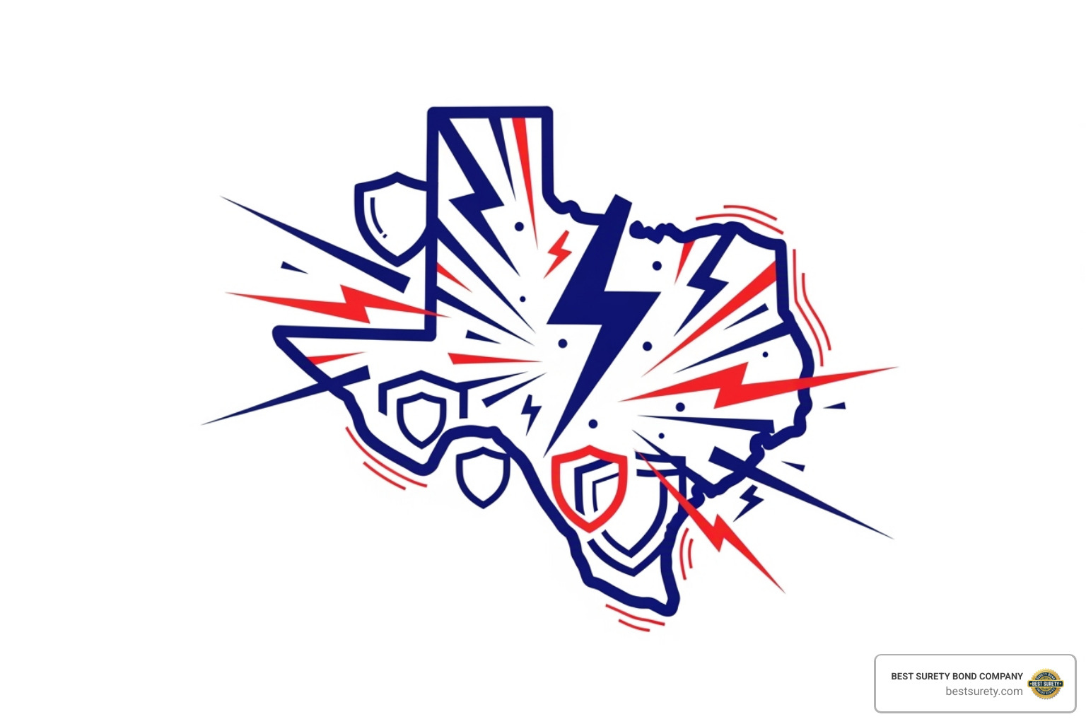 a "Get Bonded Today" button with a Texas state outline - Surety bond probate