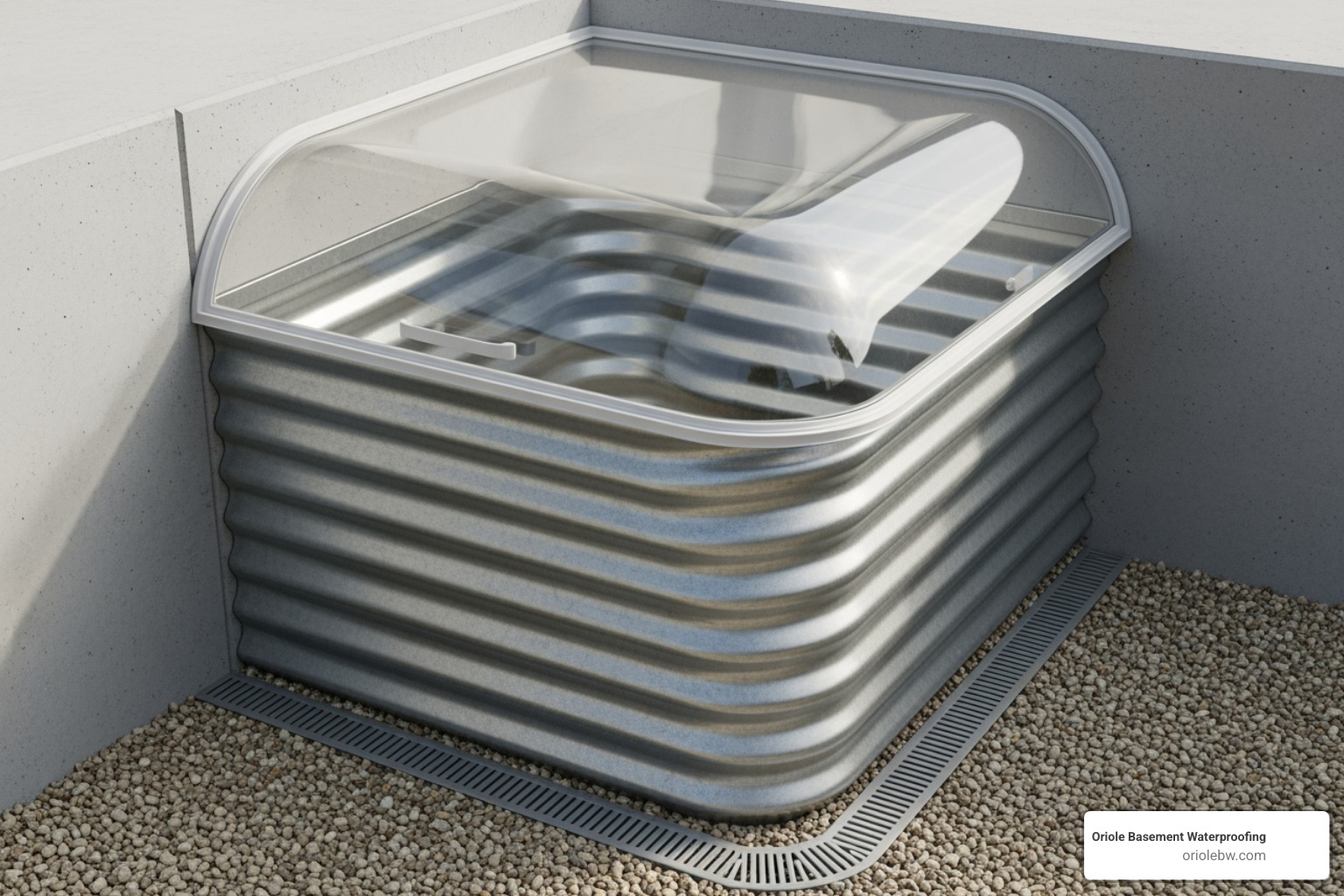 clean, covered window well with proper drainage - fix basement leak from outside clean, covered window well with proper drainage - fix basement leak from outside