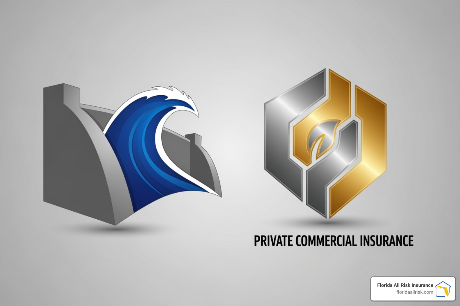 NFIP and Private Insurance logos side-by-side - Flood insurance for landlords