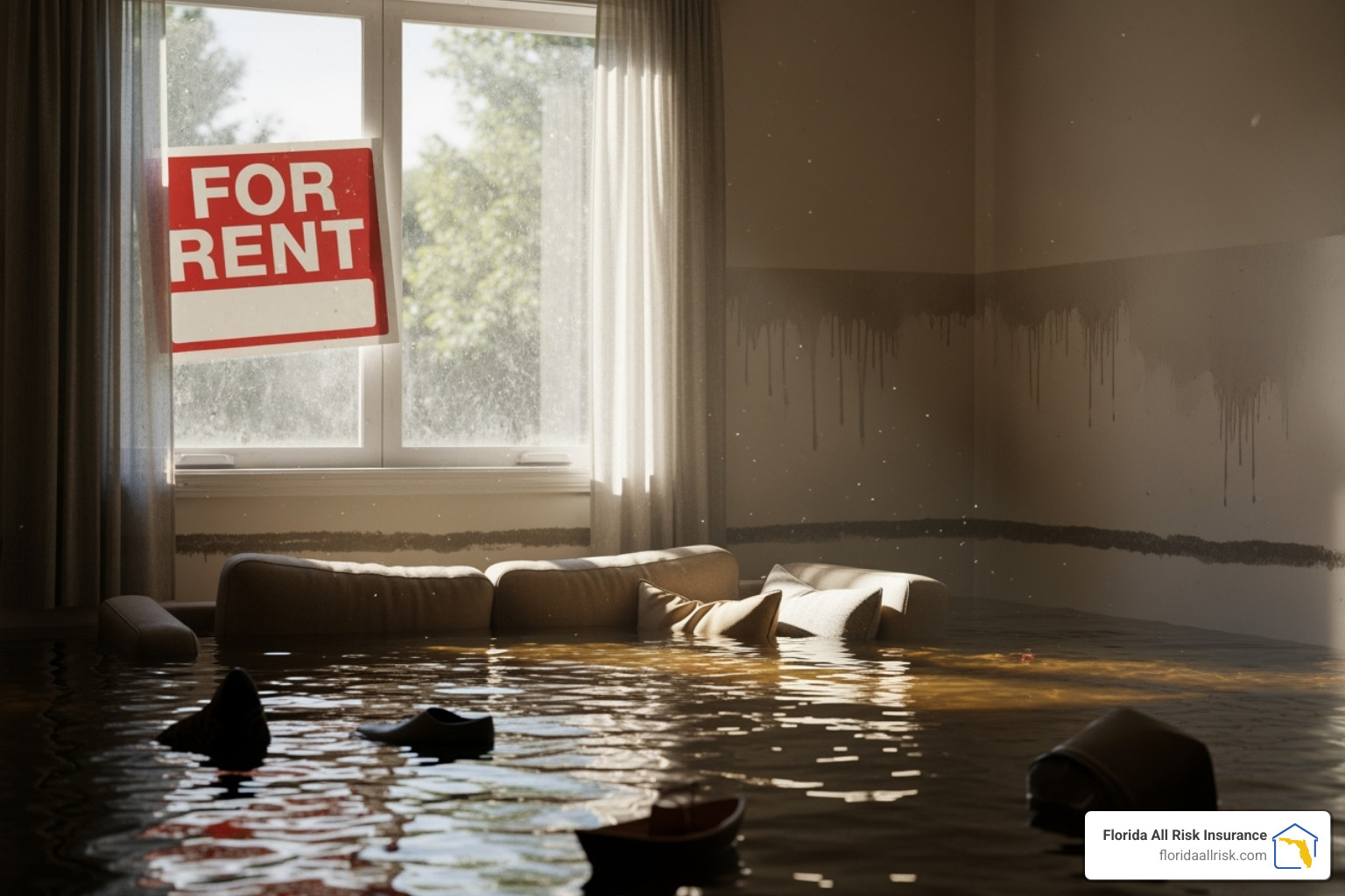 FEMA flood map with a pin on a Florida location - Flood insurance for landlords