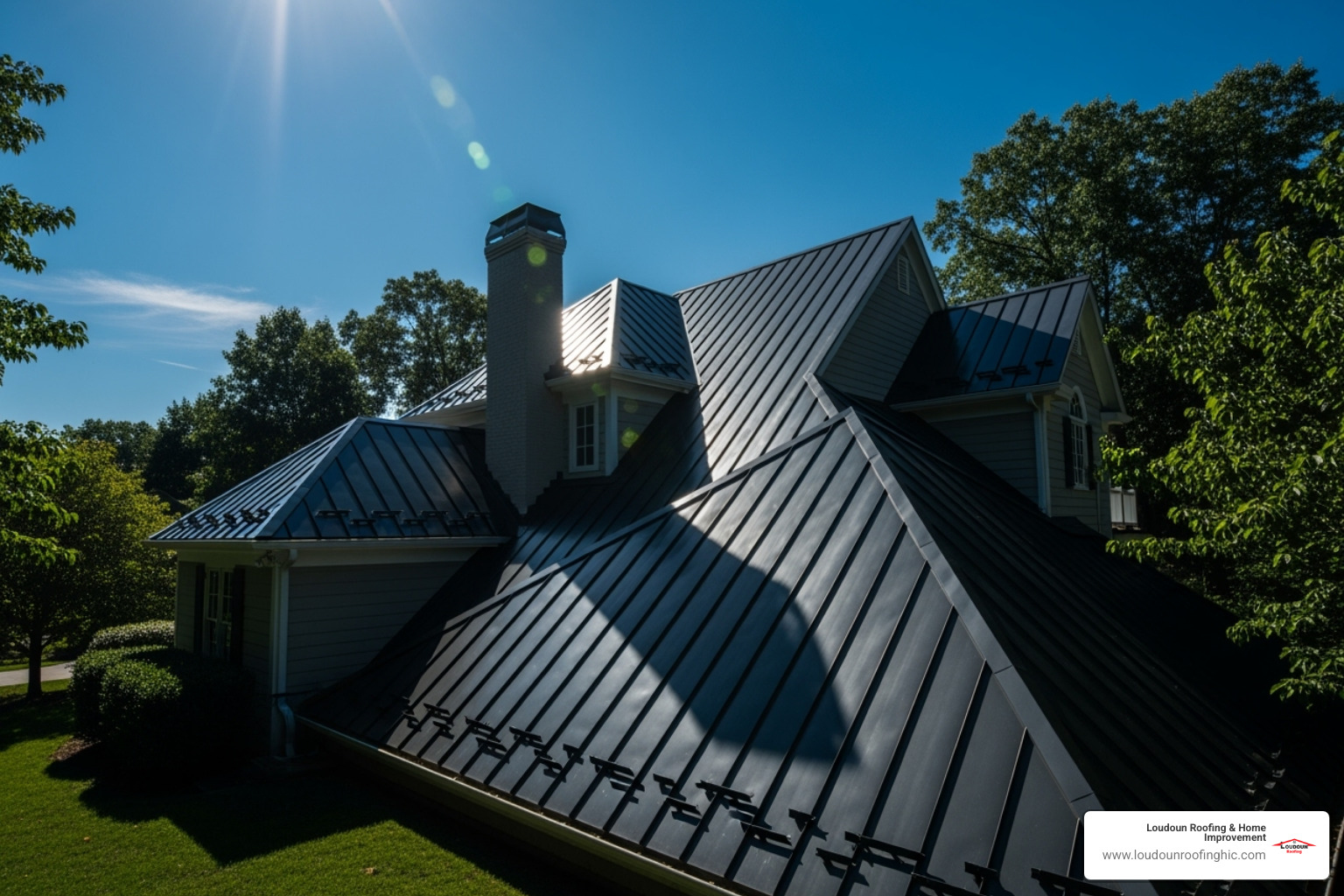 metal roof reflecting sun - metal roofing near great falls va