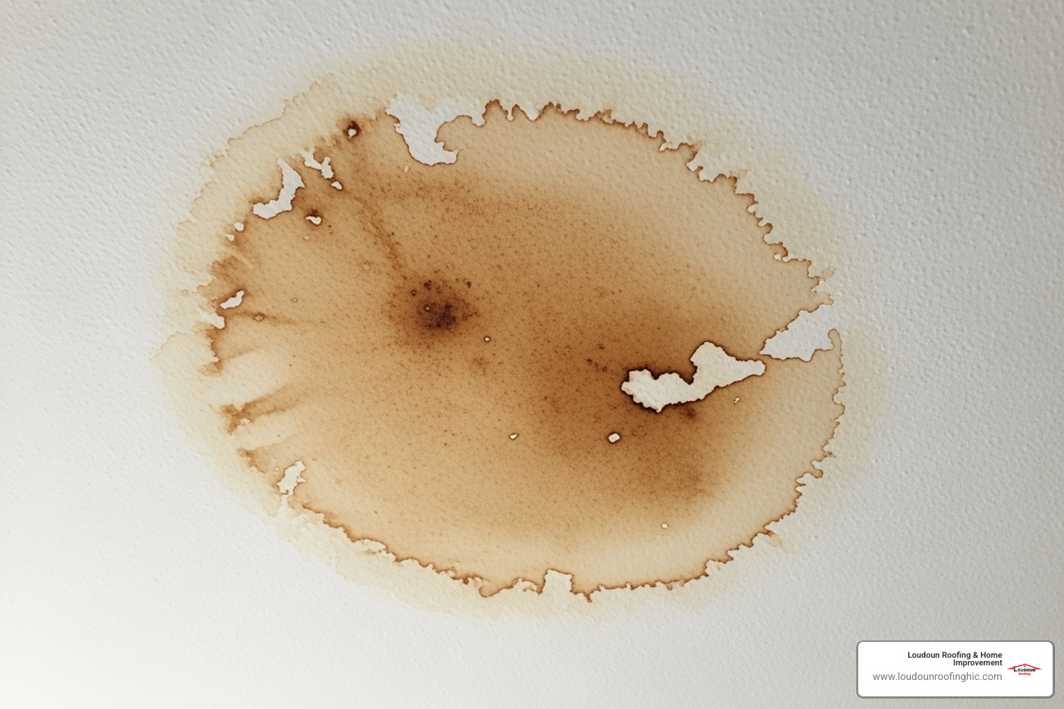 Water stain on ceiling - Roof and gutter repair