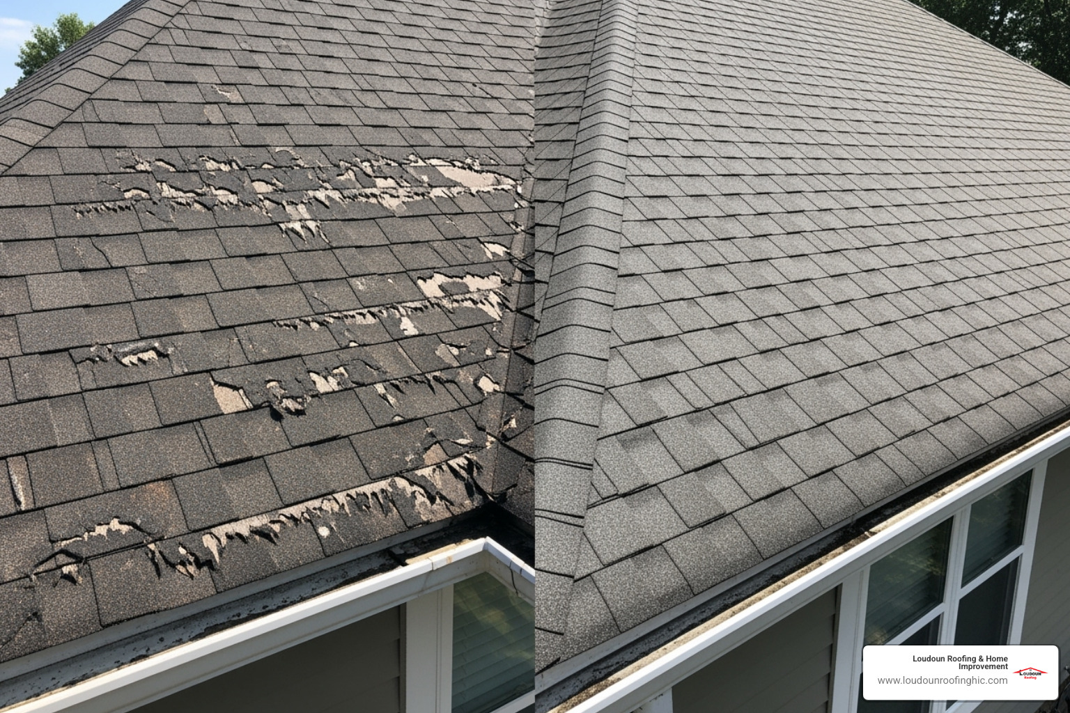 Comparison of pressure washing damage versus soft washing results - Roof and siding cleaning