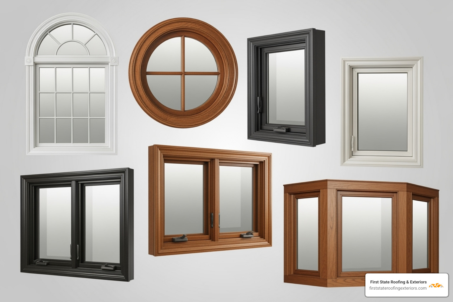 various custom window shapes and materials - custom window replacement
