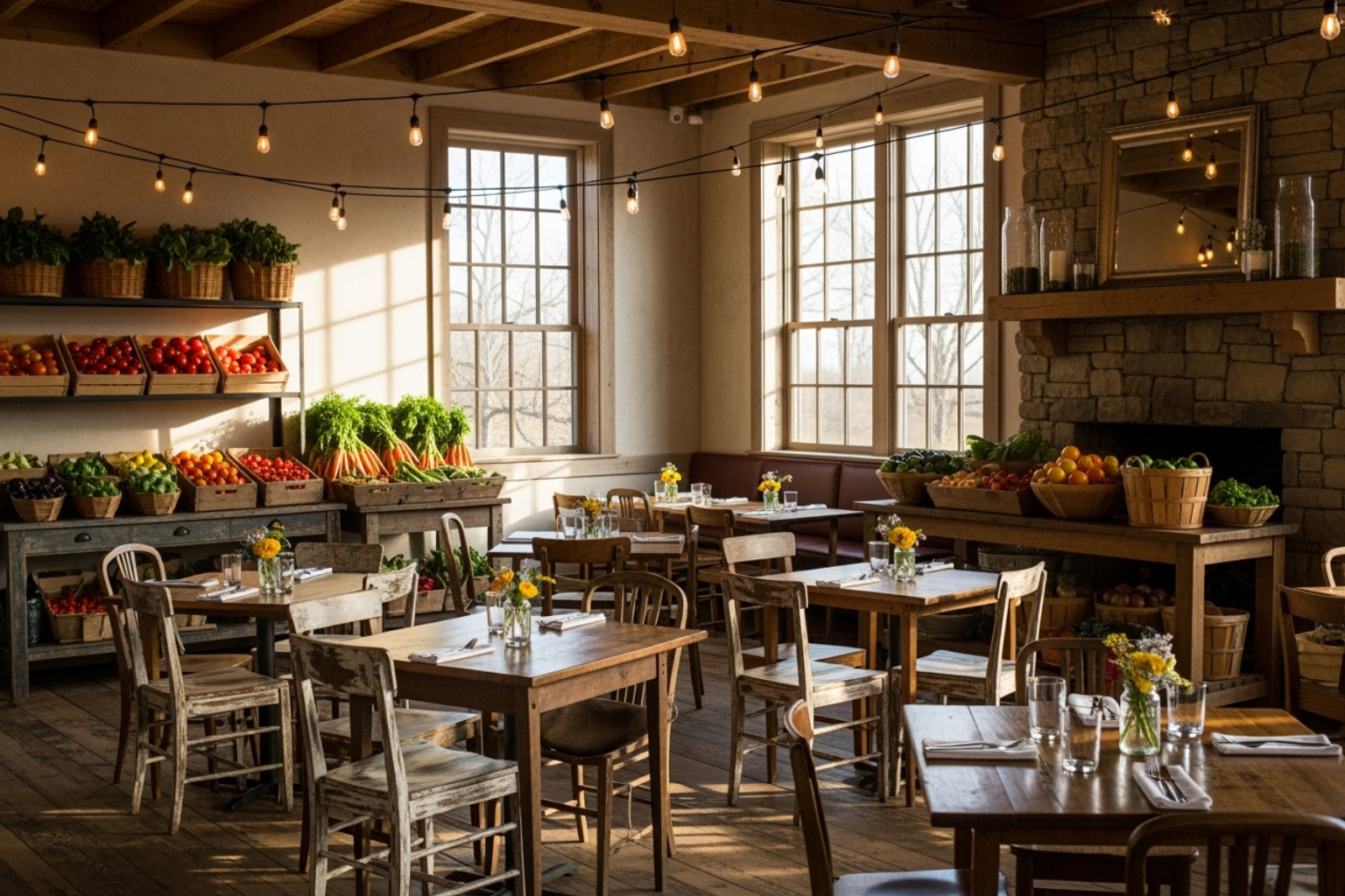 sustainable, farm-to-table restaurant setting - Fine dining vacations